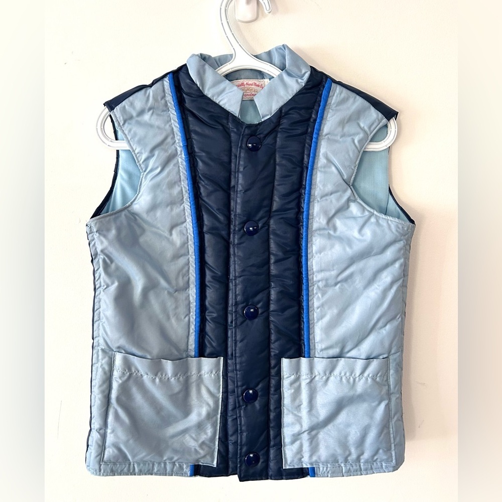 VINTAGE 70s Handmade Quilted Snap Front Vest Kids | Estimated Size 4/5 |